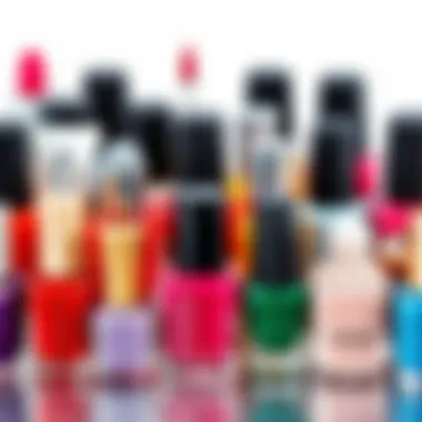 Array of Nail Polishes and Finishes Different types of nail polishes and finishes