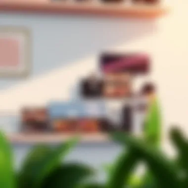 Stylish storage solutions for makeup palettes displayed on a shelf