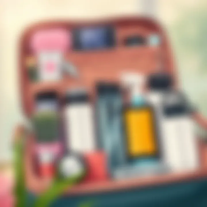 Organized Travel Kit with Leak-Proof Bottles An organized travel kit featuring leak-proof bottles and accessories