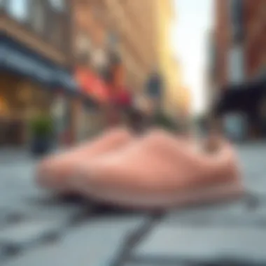 Trendy Urban Oversized Slippers Trendy oversized slippers displayed in an urban setting