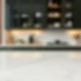 Elegant peel and stick countertop showcasing a marbled design