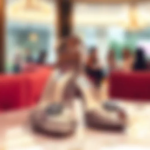 Stylish Elegance in Prom Footwear Elegant high heels on a marble surface