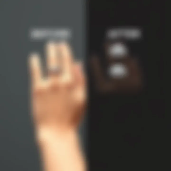 Before and after comparison of a ring with and without an adjuster