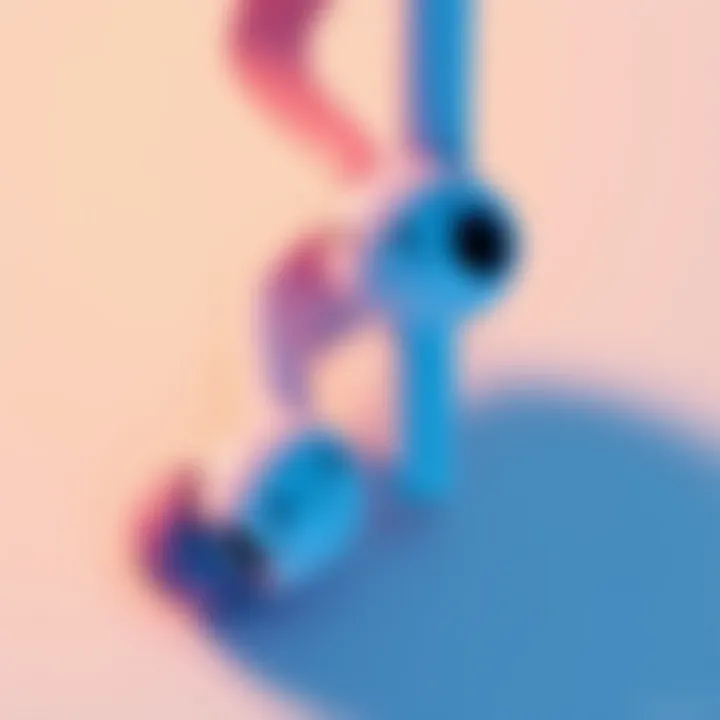 Character Branding and Unique Features Close-up of Sanrio earbuds highlighting character branding and unique features