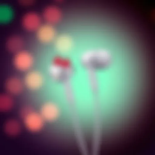 Artistic representation of Sanrio earbuds showcasing playful design elements