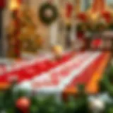 Elegant Santa Table Runner on a Festive Dining Table Elegant Santa table runner adorning a festive dining table