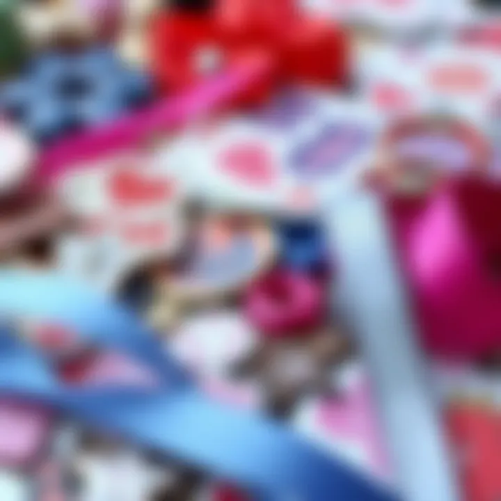 Creative Embellishments for Personal Touch A creative assortment of embellishments like stickers and ribbons.