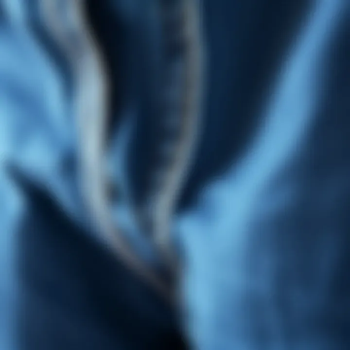 A close-up of the fabric texture of premium denim.
