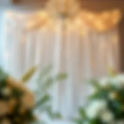 Elegant silver backdrop adorned with sparkling decorations