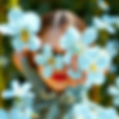 Vibrant Spring Fashion Inspired by Flower Motifs A vibrant spring fashion collection inspired by light blue flower motifs