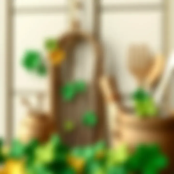 DIY crafting materials for making St. Patrick's Day door hangings