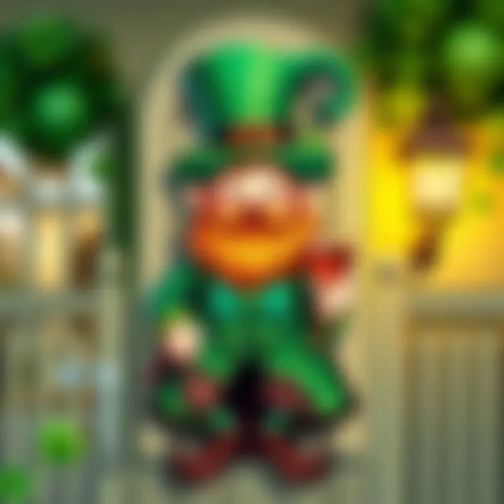 Elegant St. Patrick's Day door hanger featuring a leprechaun theme
