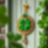 Traditional Irish door hanging with shamrocks and Celtic knots