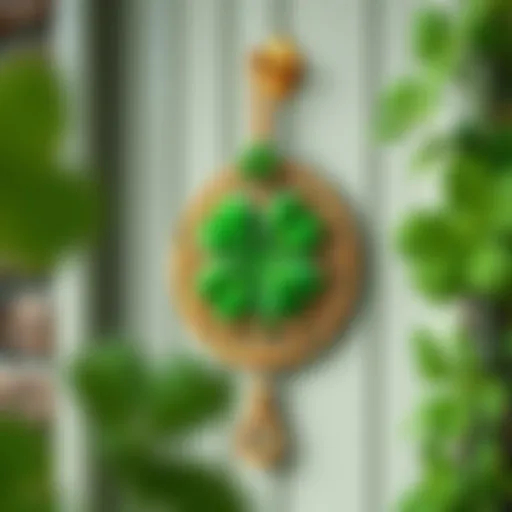 Traditional Irish door hanging with shamrocks and Celtic knots