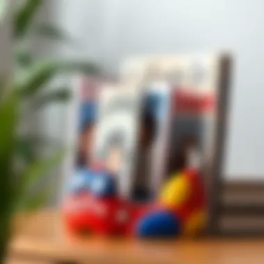 Vibrant Ceramic Bookstand with Lifestyle Magazines Colorful ceramic tabletop bookstand adorned with lifestyle magazines