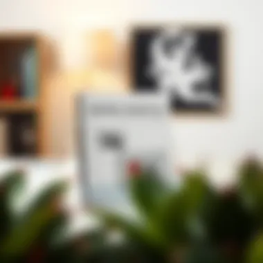 Chic Acrylic Bookstand Displaying a Design Manual Minimalist acrylic tabletop bookstand highlighting a design manual