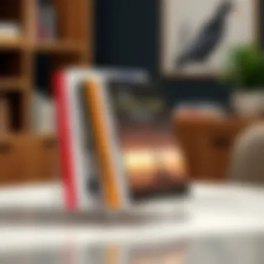 Contemporary Metal Bookstand Featuring a Coffee Table Book Modern metal tabletop bookstand displaying a stylish coffee table book