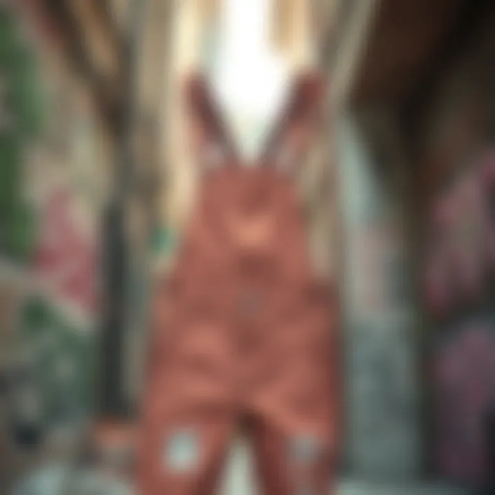 Urban Grunge Vibes Urban grunge aesthetic featuring overalls amidst graffiti