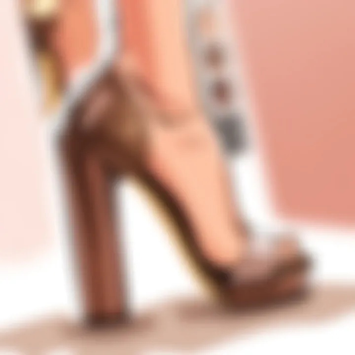 Comfortable Chunky Heel Design Close-up of a comfortable chunky heel design