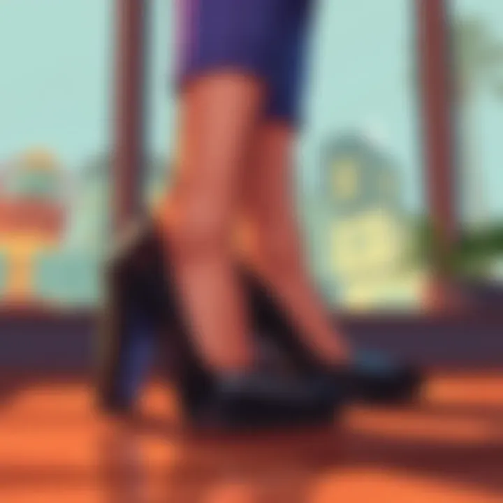 Chunky Heels in a Stylish Environment A stylish setting showcasing chunky heels in use