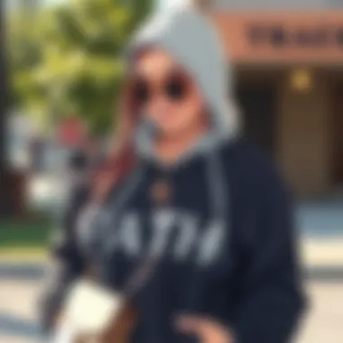 Trendy faith hoodie styled with accessories