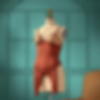 Classic Panty Hose on Vintage Dress Form A pair of classic panty hose displayed elegantly on a vintage dress form.