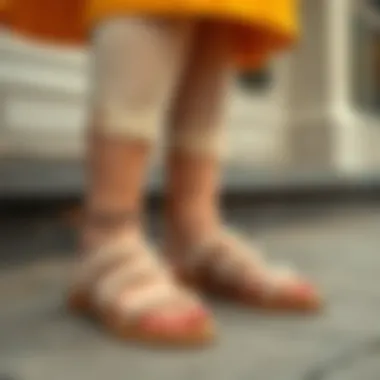 Versatile Styling with Pearl Sandals Fashionably styled pearl sandals paired with chic attire, showcasing versatility.