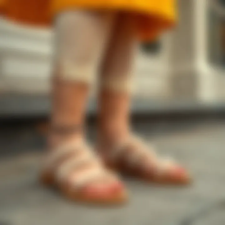 Versatile Styling with Pearl Sandals Fashionably styled pearl sandals paired with chic attire, showcasing versatility.