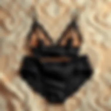 Elegance of Camisole and Panties Set Elegant camisole and panties set displayed on a vintage lace background