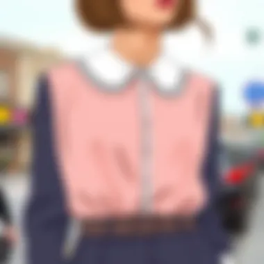 Versatile Styling Techniques for Peter Pan Collar Dickies A styled ensemble highlighting various ways to wear a Peter Pan collar dickie.