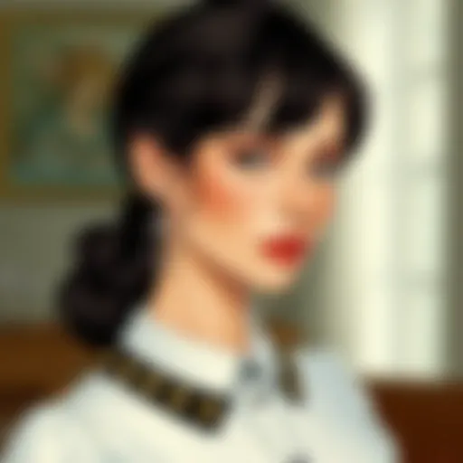 Elegance of the Peter Pan Collar Dickie A vintage illustration showcasing the elegance of the Peter Pan collar dickie.