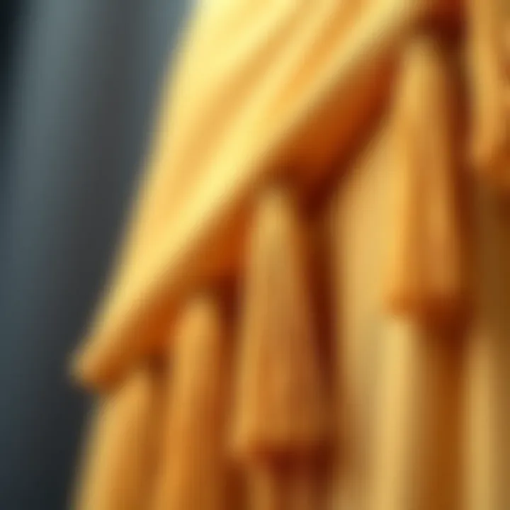 The Luxury of Fabric Selection Close-up of luxurious fabric choice in a tassel dress