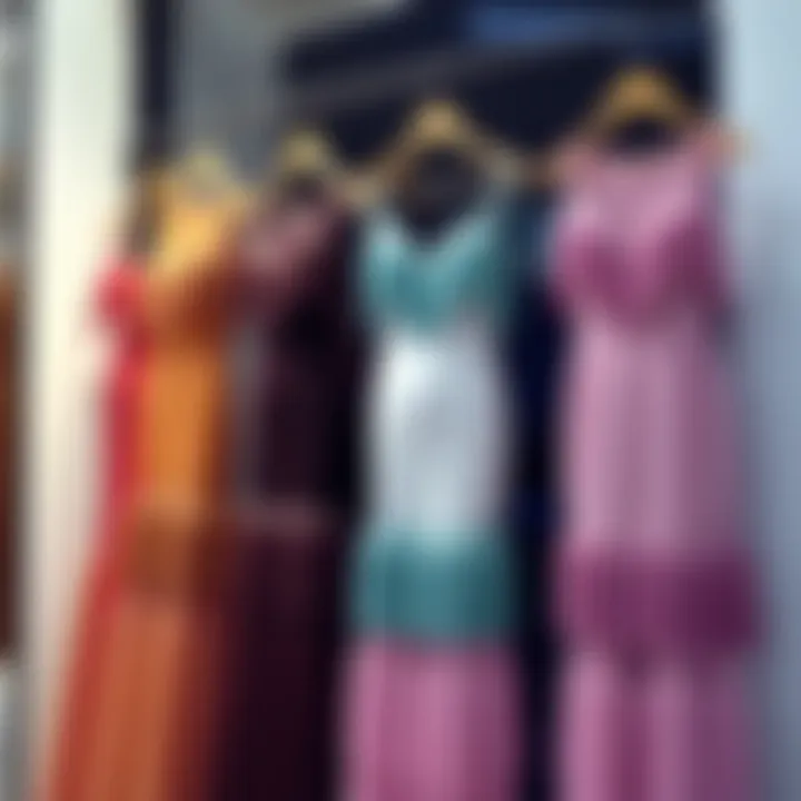 A Showcase of Tassel Styles A stunning array of tassel prom dresses on display