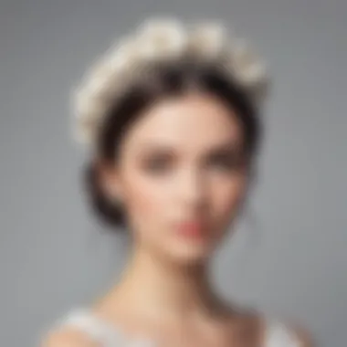 A vintage-inspired bridal headband with intricate floral embellishments