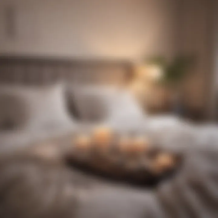 Peaceful Bedroom Atmosphere with Candles A peaceful atmosphere created by soft lighting and fragrant candles