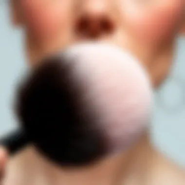 Powder Puff Application Technique Close-up of powder puff application technique