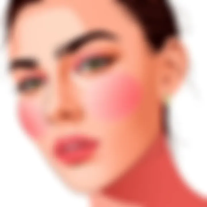 Blush Shades on Different Skin Tones Color swatches of different blush shades on skin