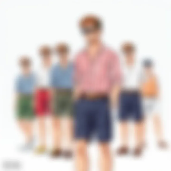 Casual setting showcasing different shorts and shirt styles suited for various occasions