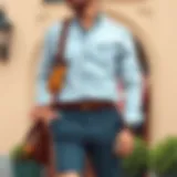 Stylish outfit combining tailored shorts and a crisp shirt