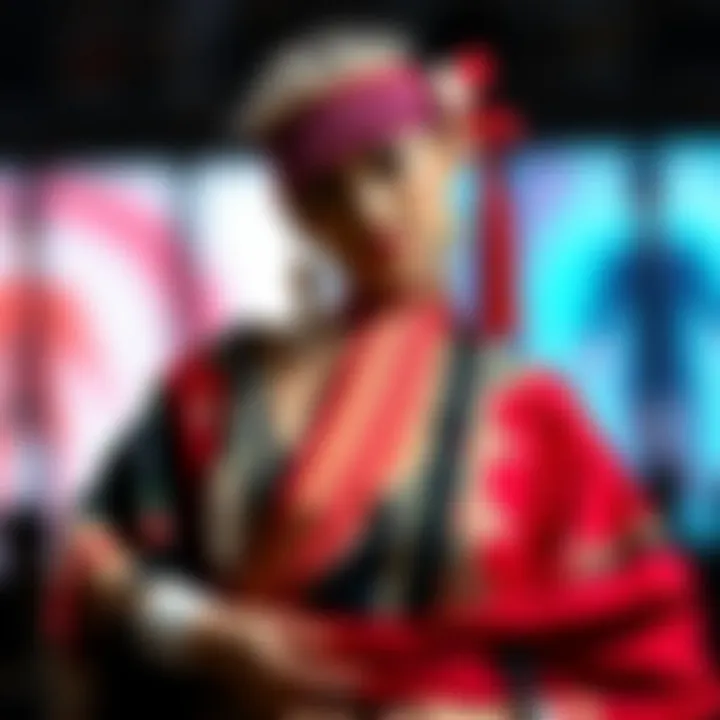 An artistic representation of cultural motifs integrated into stage clothing.