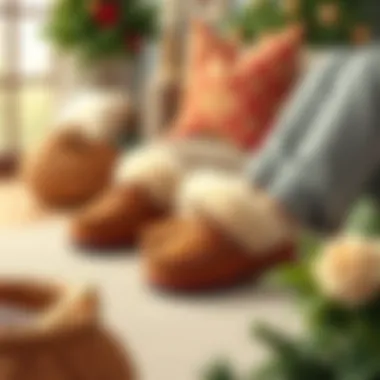 Stylish Bearpaw slippers enhancing home decor