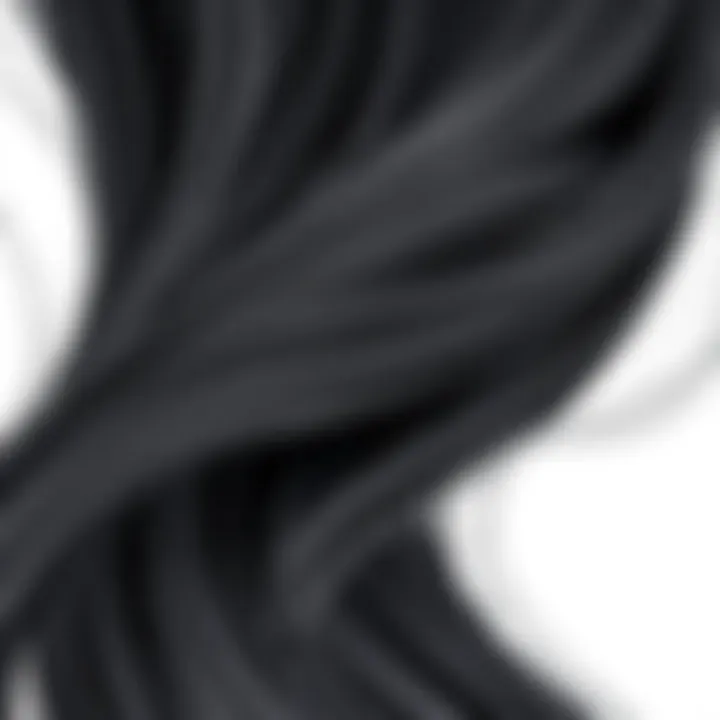 Intricate Color Gradient of Black Ombre Wig Close-up of black ombre wig strands showing color gradient