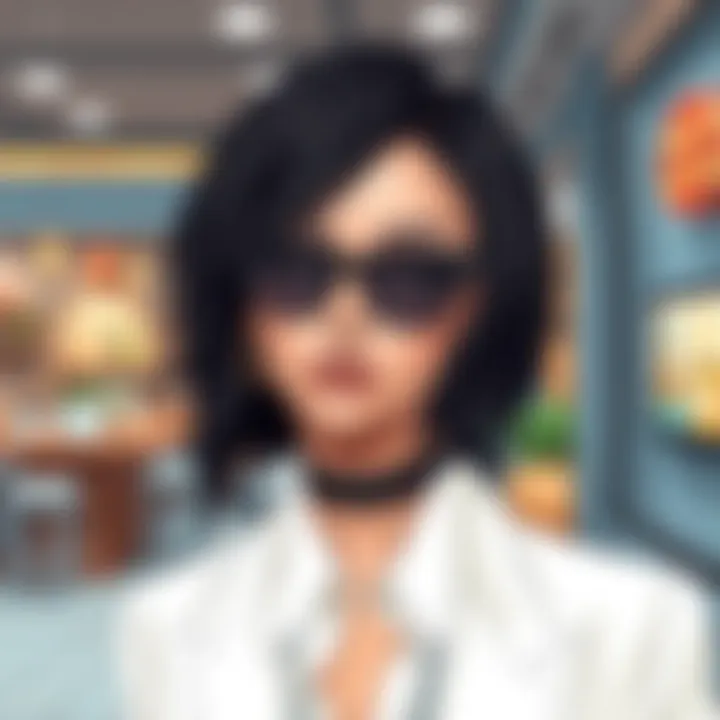 Fashionable Look with Black Ombre Wig A stylish individual flaunting a black ombre wig in a trendy setting