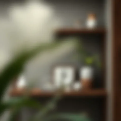 Elegant Dark Wood Corner Shelf Elegant dark wood corner shelf showcasing decorative elements