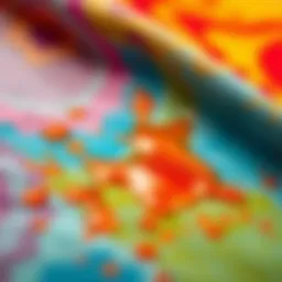 A close-up shot of a vibrant fabric stained with oil, showcasing the challenge of oil stains in fashion care.