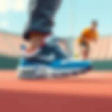 Performance of Air Cushion Sneakers in Sports Nike air cushion sneakers being worn in a dynamic sports setting