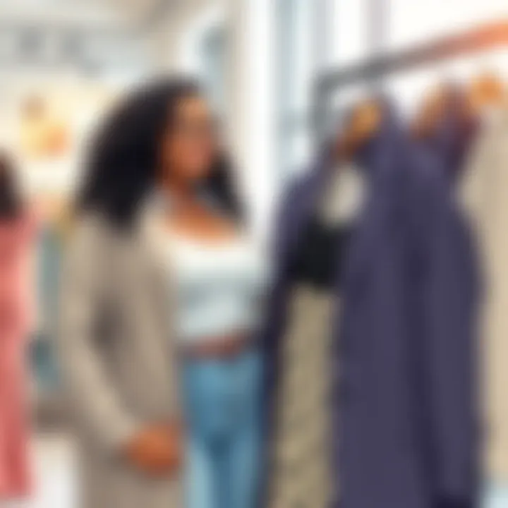 Joy of Finding the Right Fit Happy customer trying on plus-size clothing