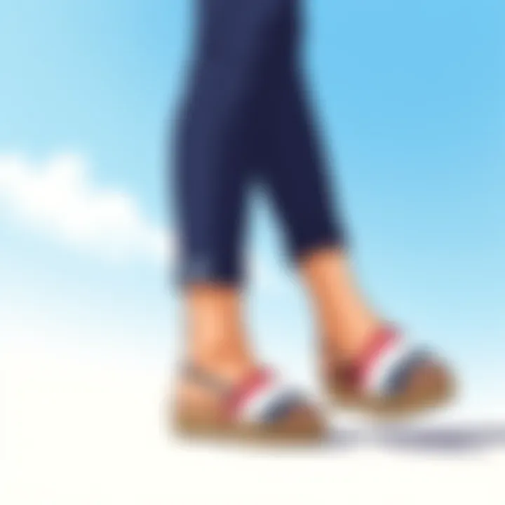 Creative styling options for two-tone espadrilles, highlighting versatility in fashion choices.