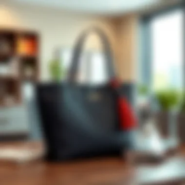 Integrating Style into Modern Workspaces Stylish file organizer tote positioned in a modern workspace