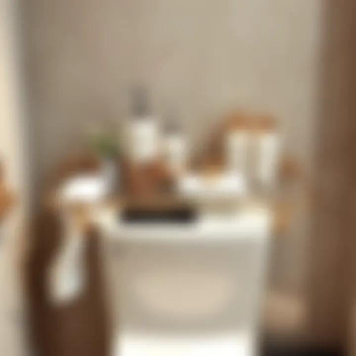 Elegant over toilet tray adorned with luxury bath accessories